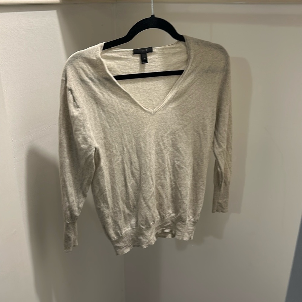 J Crew Small Tan V-Neck Sweater